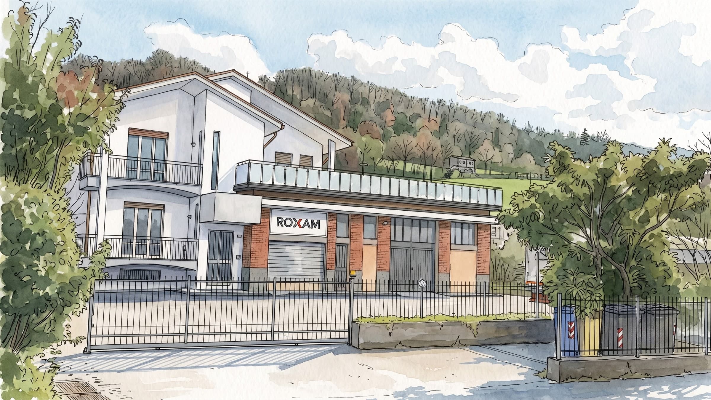 La sede Roxam a Marzolara, illustrazione ad acquerello